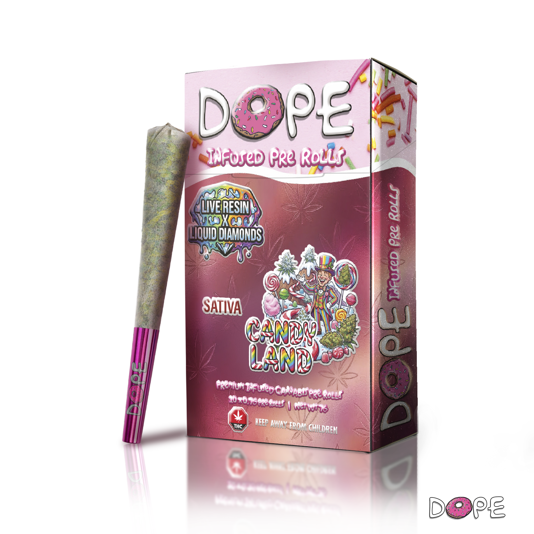 DOPE Infused Packs Infused Prerolls Live Resin x Liquid Diamonds 10 x 0.7g (STRAIN) - Image 8