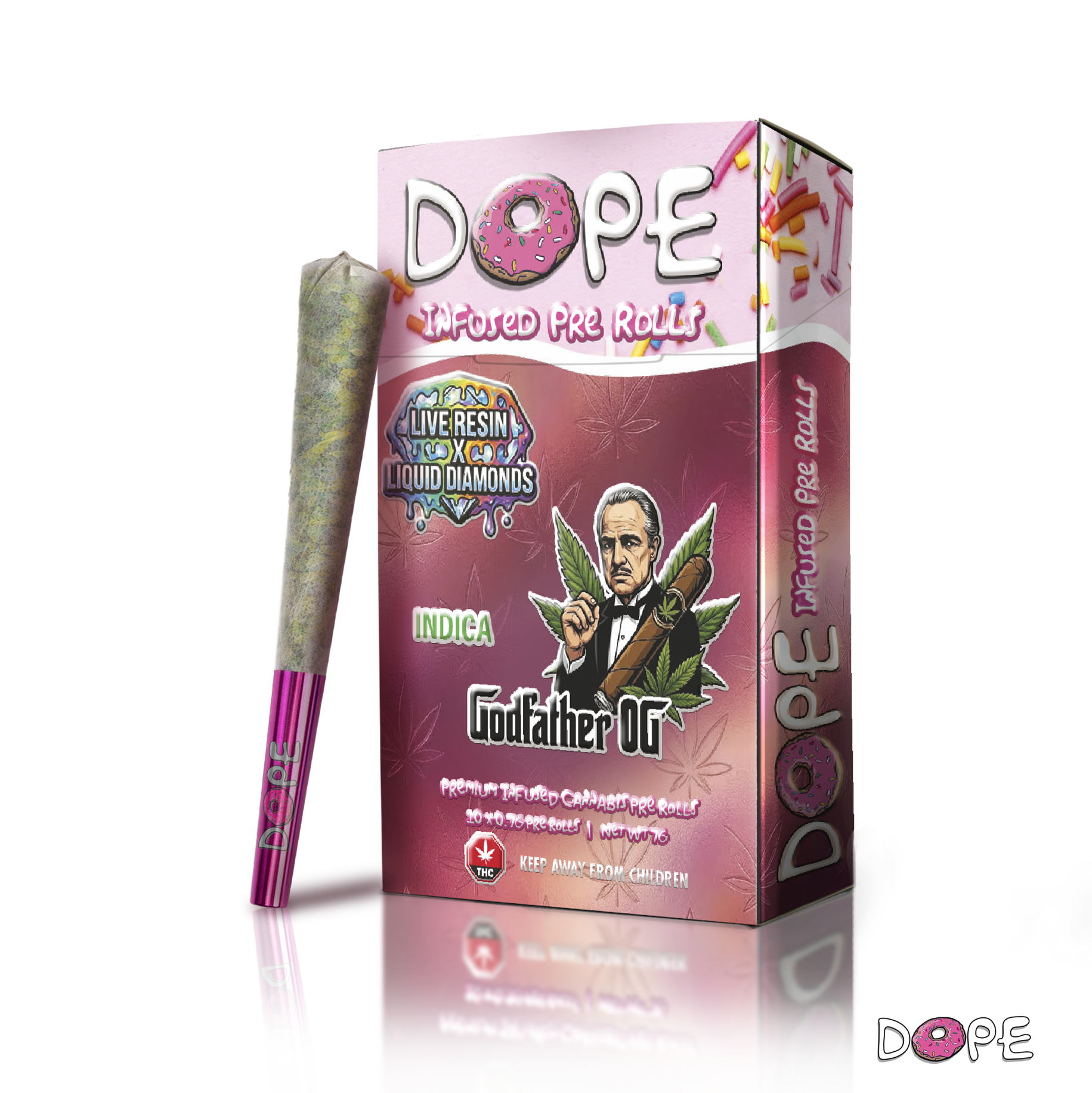 DOPE Infused Packs Infused Prerolls Live Resin x Liquid Diamonds 10 x 0.7g (STRAIN) - Image 6