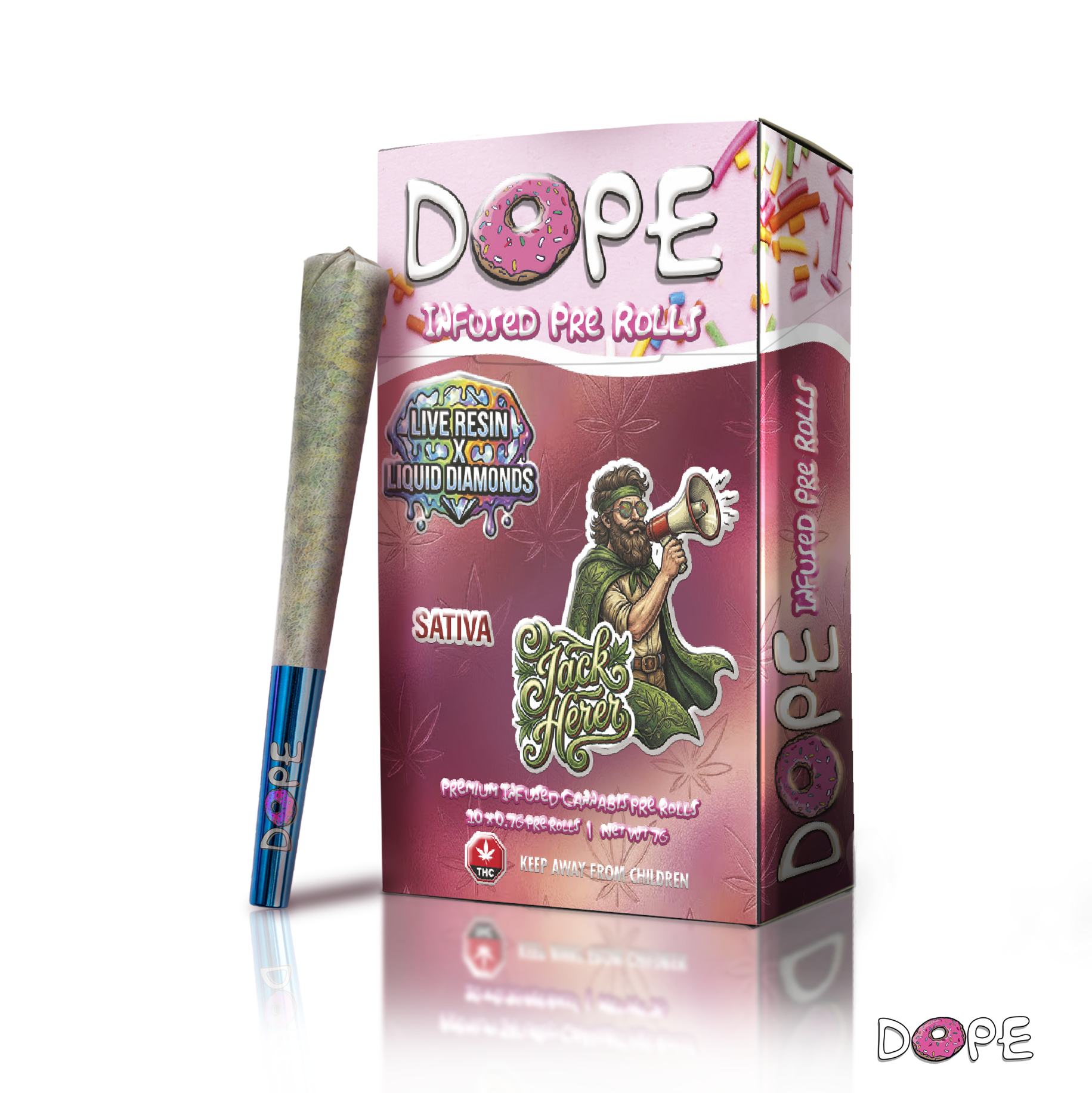 DOPE Infused Packs Infused Prerolls Live Resin x Liquid Diamonds 10 x 0.7g (STRAIN) - Image 4