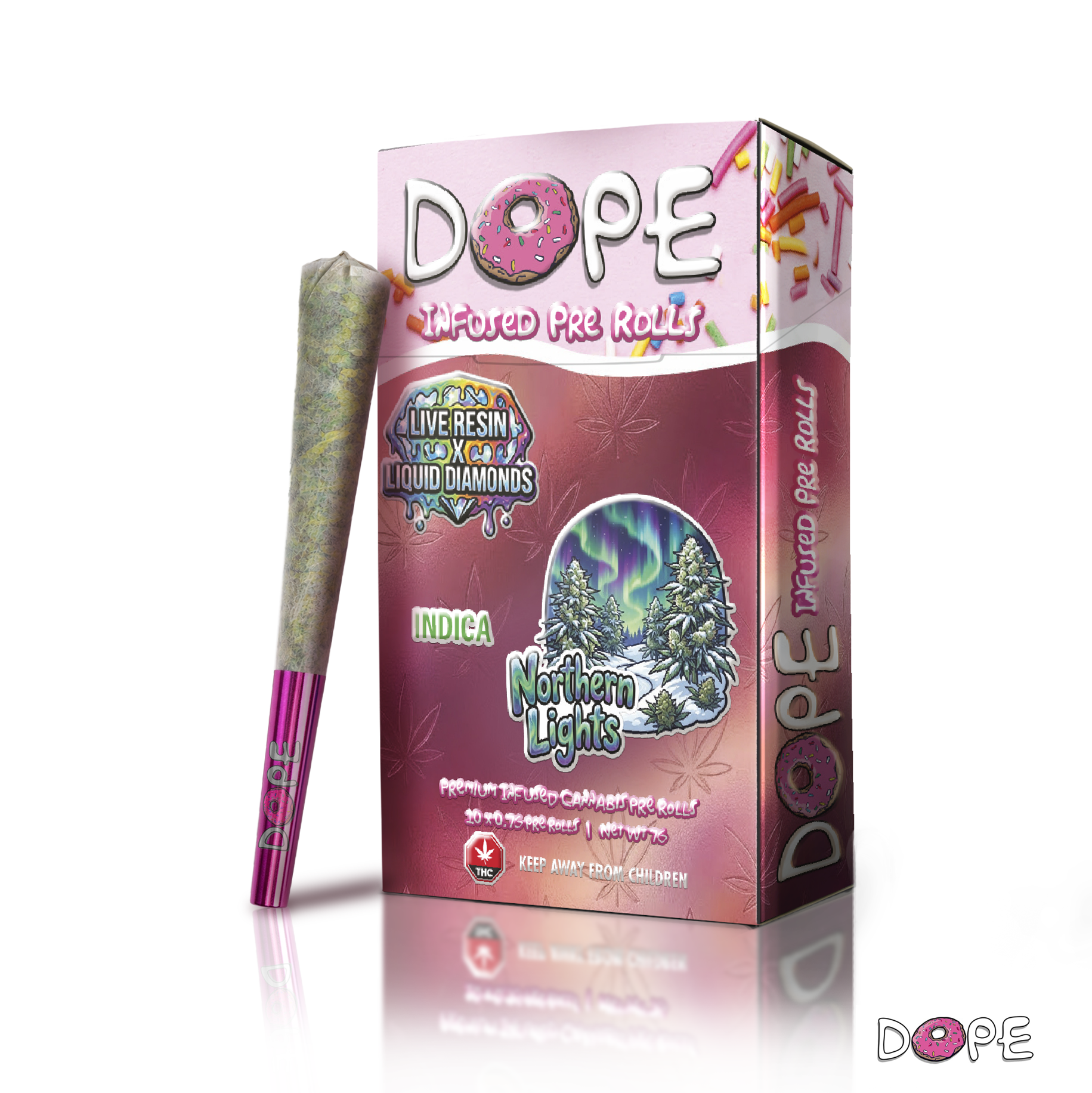 DOPE Infused Packs Infused Prerolls Live Resin x Liquid Diamonds 10 x 0.7g (STRAIN) - Image 3