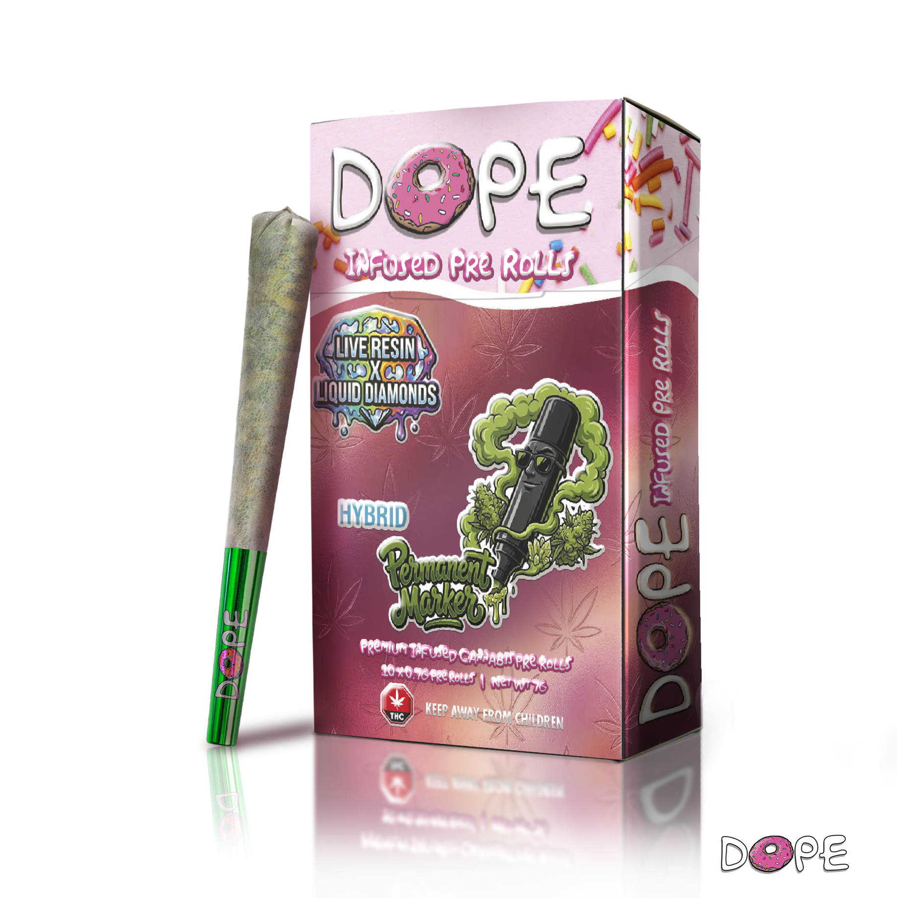 DOPE Infused Packs Infused Prerolls Live Resin x Liquid Diamonds 10 x 0.7g (STRAIN) - Image 11
