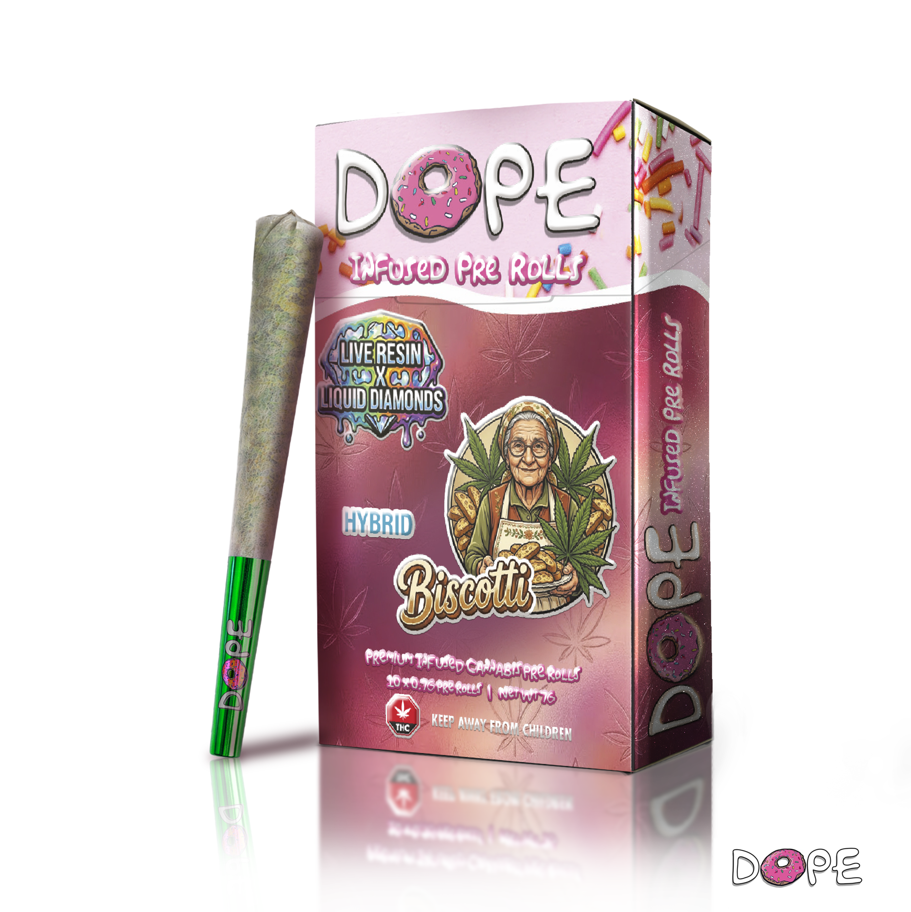 DOPE Infused Packs Infused Prerolls Live Resin x Liquid Diamonds 10 x 0.7g (STRAIN) - Image 10