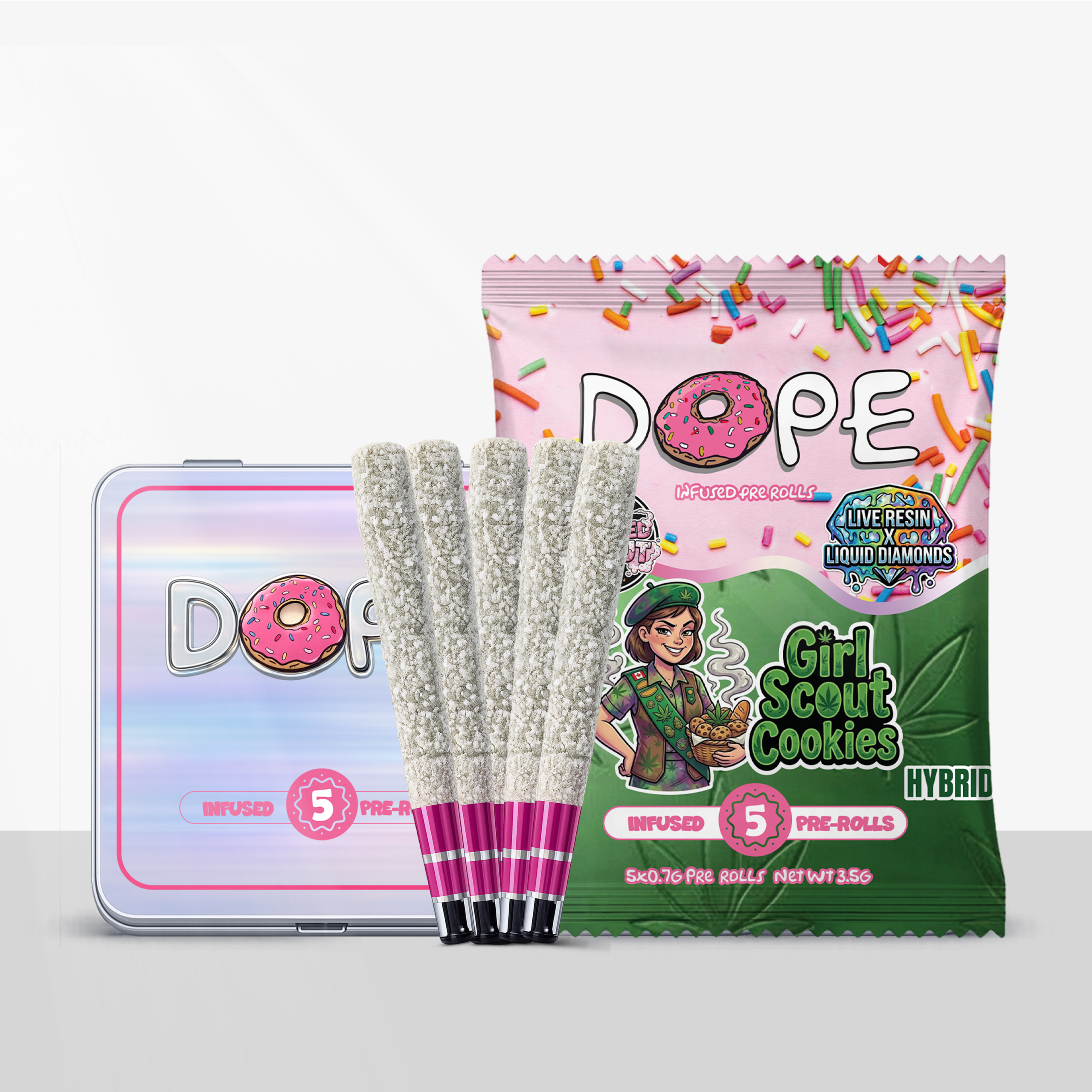 DOPE Infused Tin Frosted Donut Pre Roll Pack 5 x 0.7g - Image 9