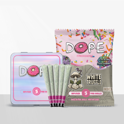 DOPE Infused Tin Gas x Live Resin Pre Roll Pack 5 x 0.7g