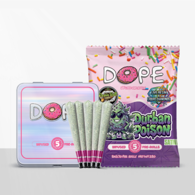 DOPE Infused Tin Live Resin x Rosin Roll Pre Roll Pack 5 x 0.7g